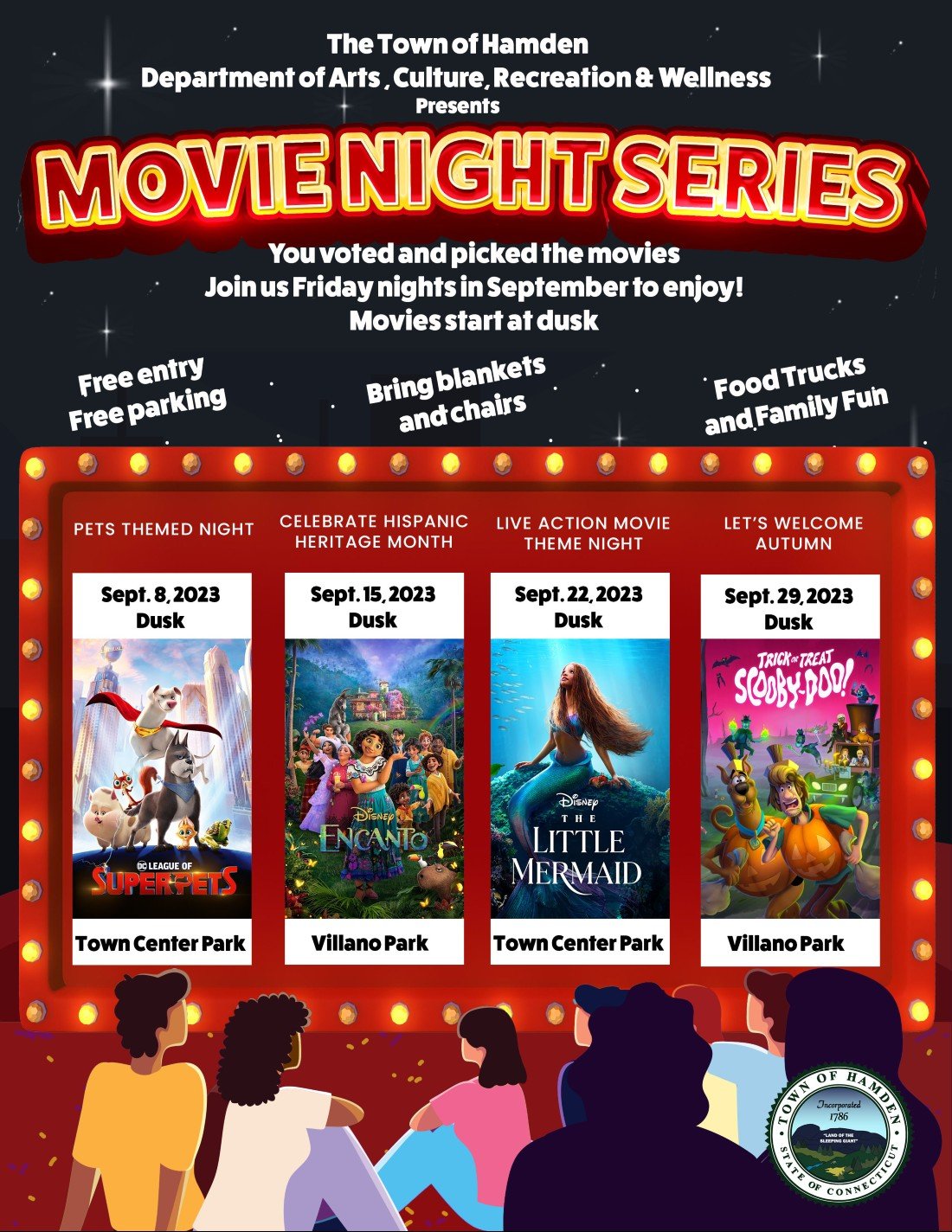 Hamden Movie Night Series The Little Mermaid, Town Center Park