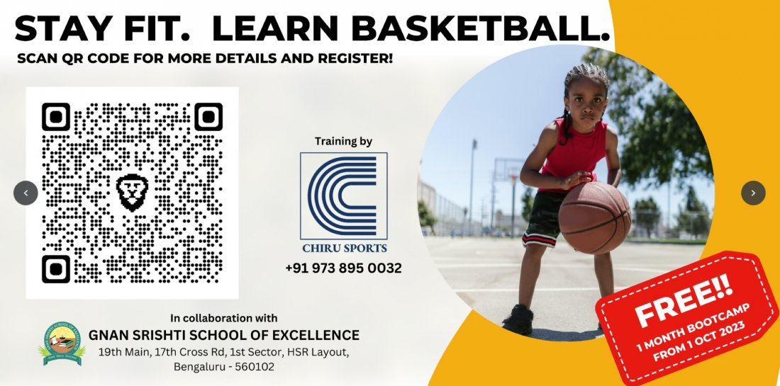 FREE Basketball Coaching Bootcamp in HSR Layout, Gnan Srishti School Of