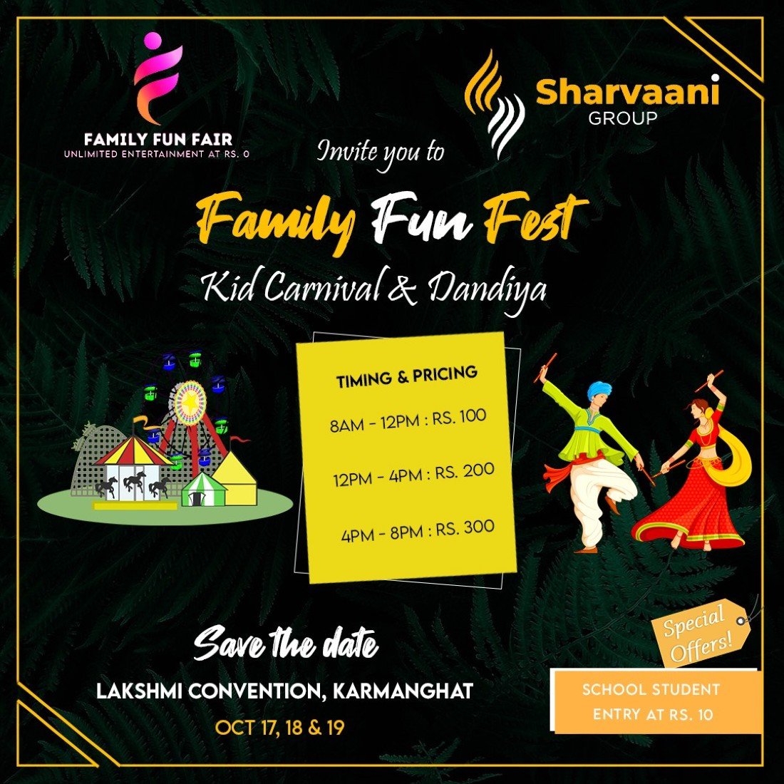 family fun fest, Lakshmi Convention, road, Mega Residency, Sai Ram