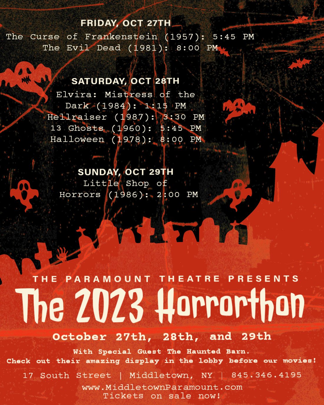 The 2023 Horrorthon, Paramount Theatre, South Street, Middletown, NY