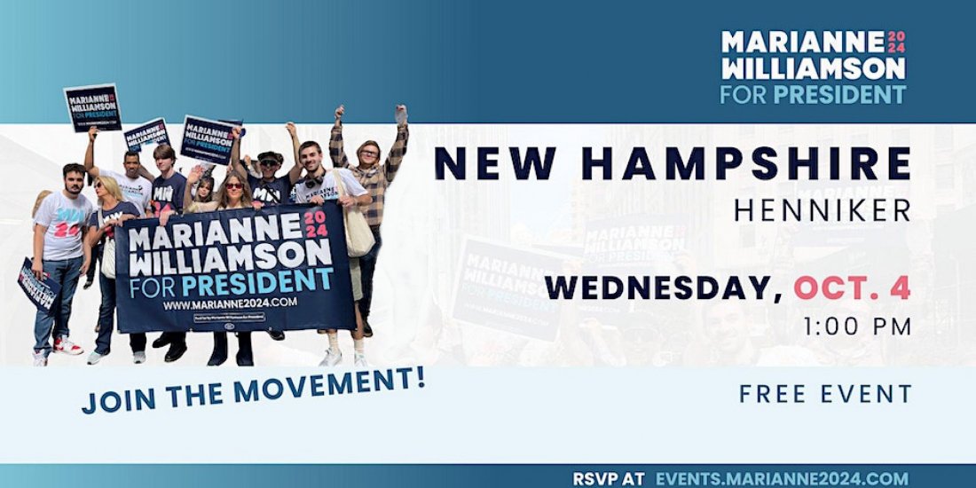 Join Marianne for a Town Hall at New England College!, New England