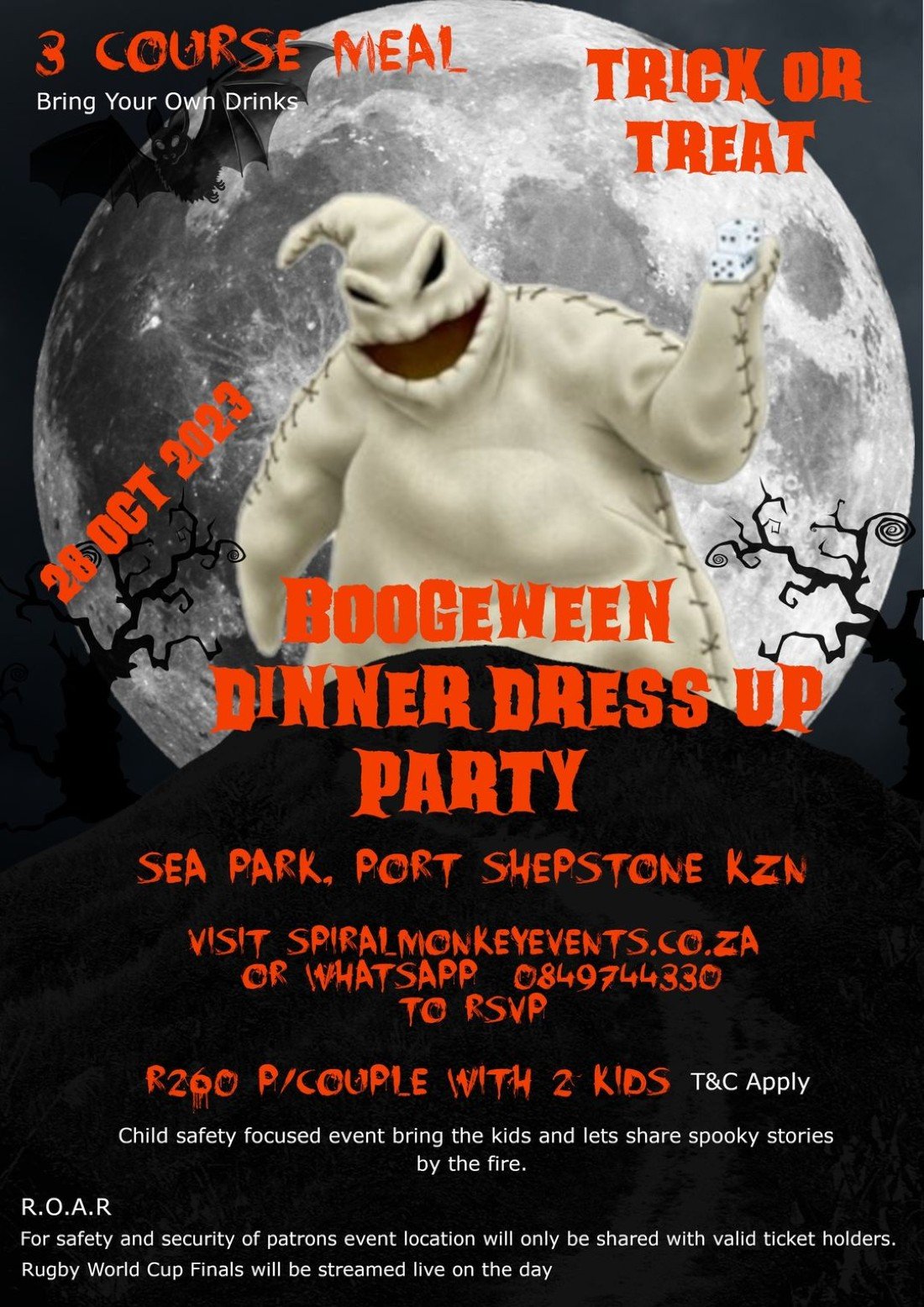 Boogeween (Halloween) Dinner Dress Up Party, Sea Park, Margate, October