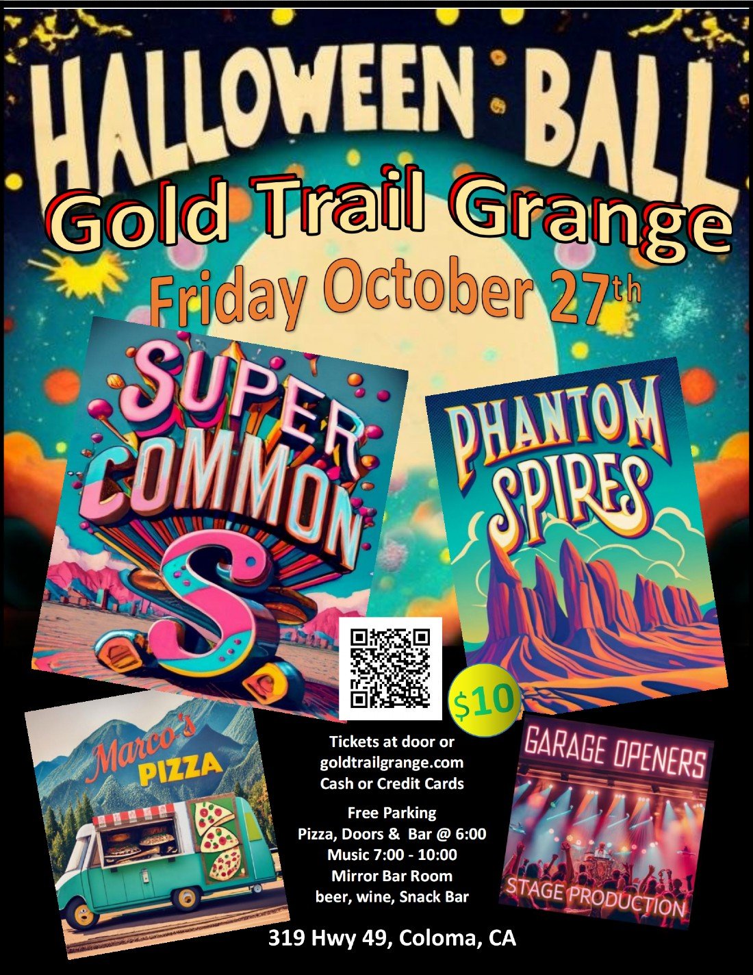 Coloma Halloween Ball, Gold Trail Grange, Coloma, October 27 2023