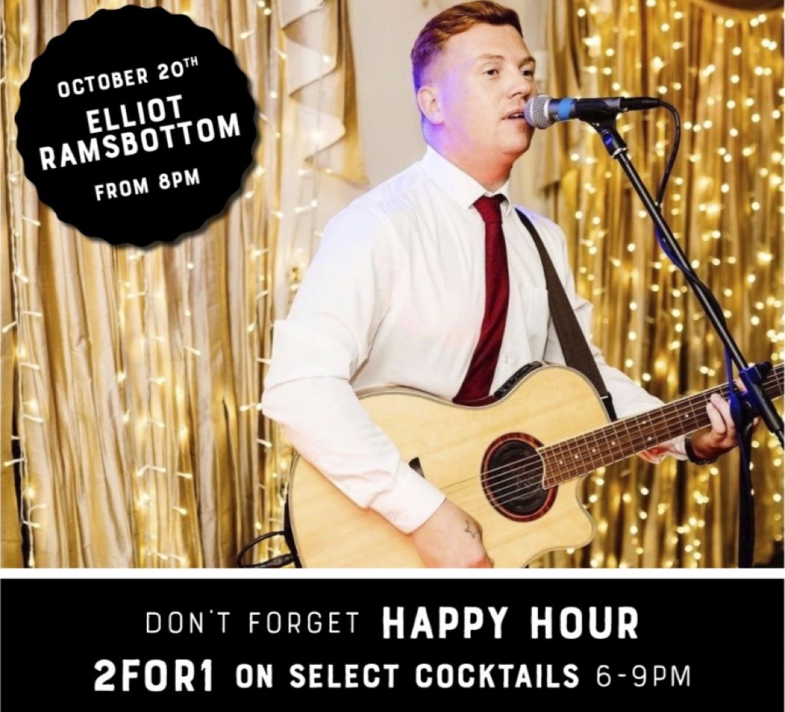 LIVE MUSIC - ELLIOTT RAMSBOTTOM, Cube Bar Kitchen, Poulton-le-Fylde, 20 ...