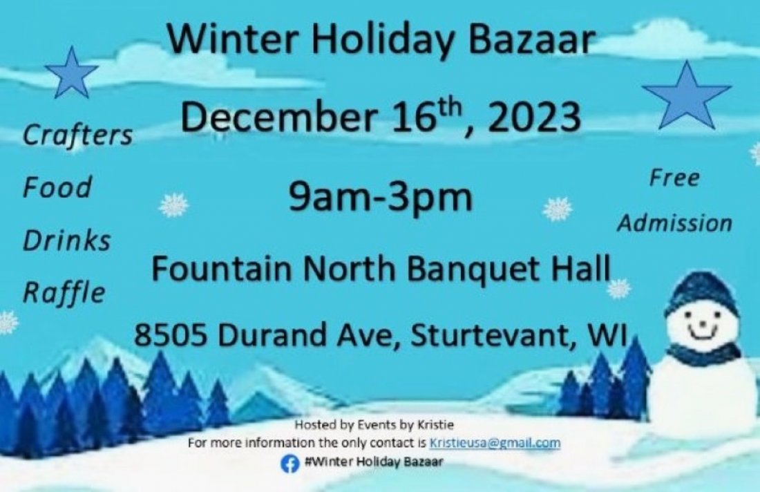 Winter Holiday Bazaar, Fountain North Banquet Hall, Sturtevant