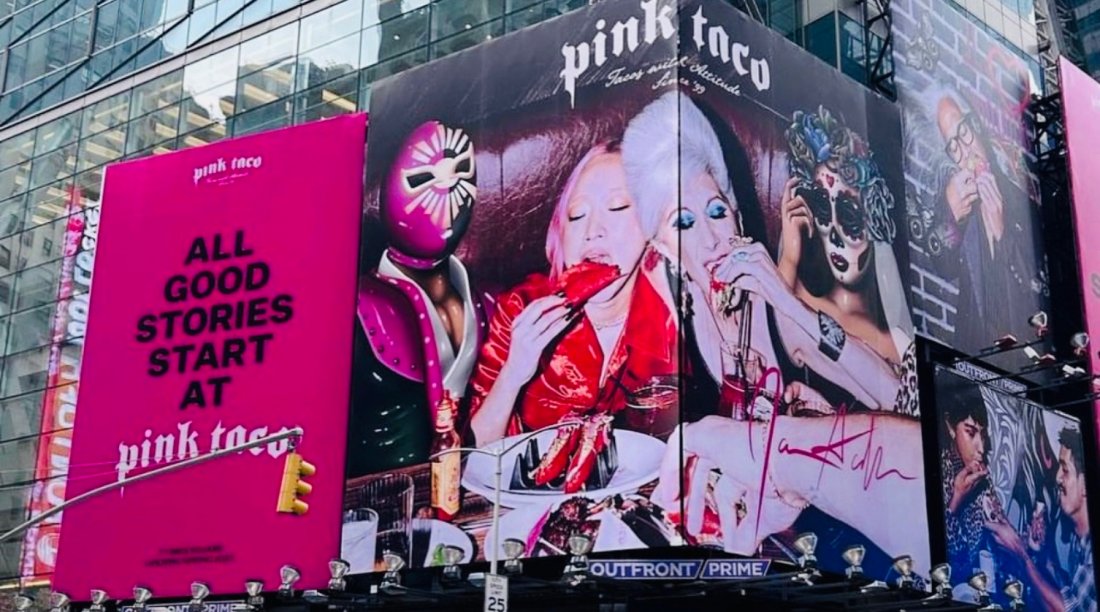 pre-halloween-friday-night-in-times-square-pink-taco-manhattan