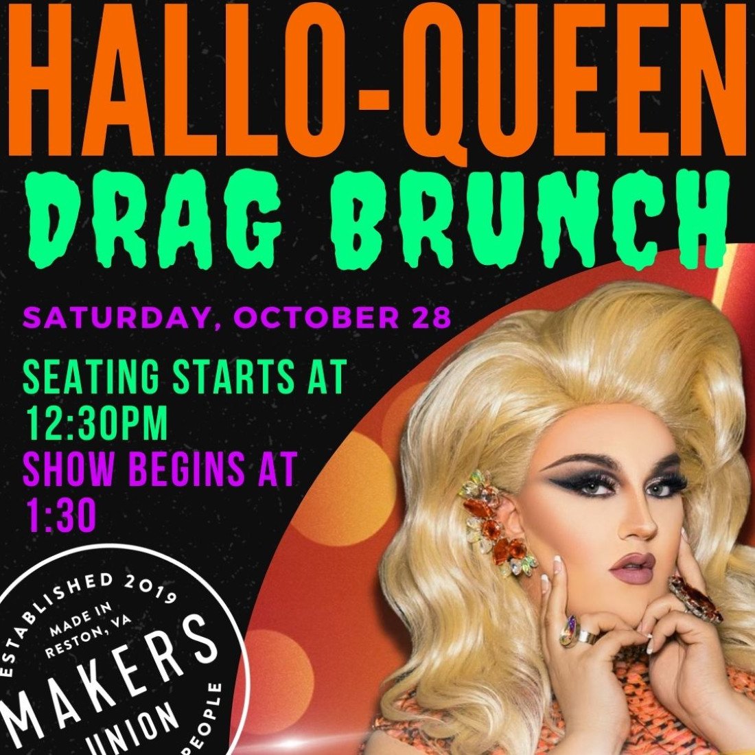 HalloQueen Drag Brunch at Makers Union Reston, Makers Union Reston