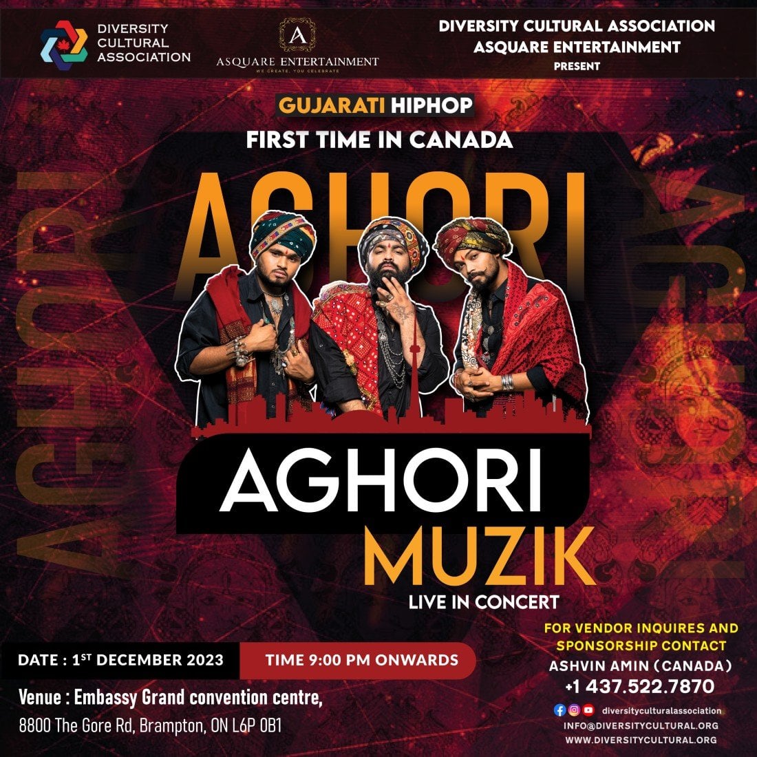 AGHORI MUZIK LIVE IN CONCERT, Embassy Grand Convention Centre, Brampton ...