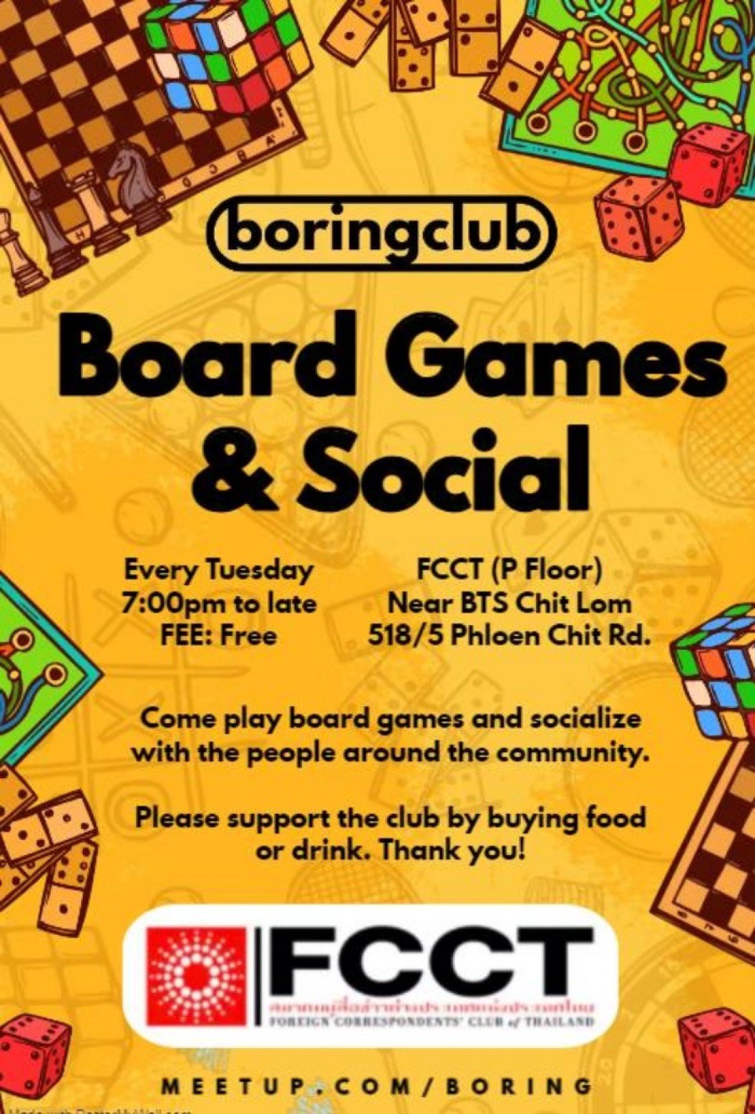 Board Game & Social, Foreign Correspondents Club, Bangkok AllEvents.in