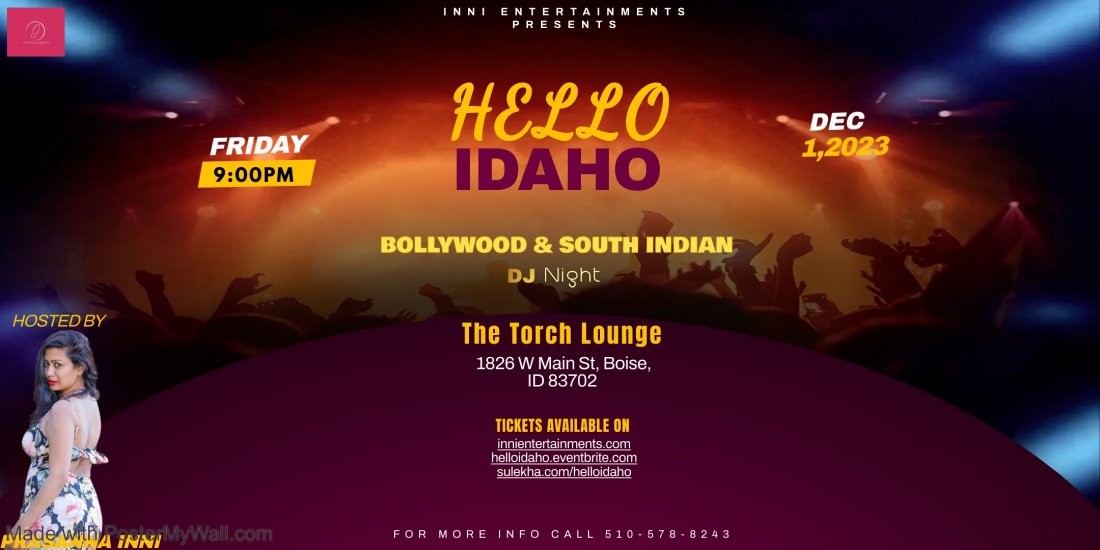 Hello Idaho(Bollywood DJ Event), The Torch Lounge, West Main Street, Boise, ID, USA, December 1