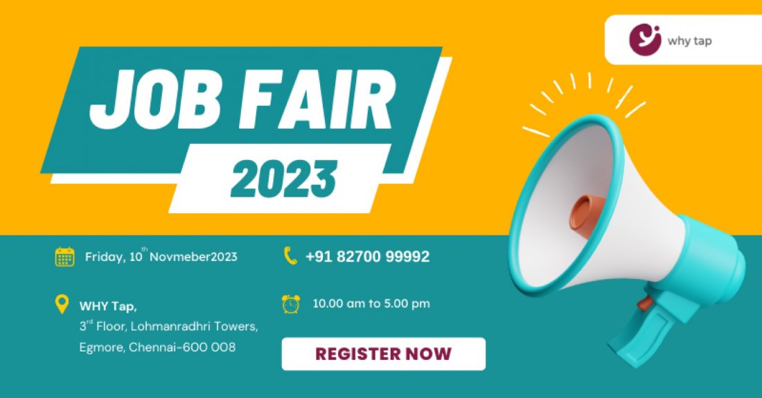 WHY Tap Job Fair 2023, WHY tap, Chennai, 10 November 2023 AllEvents.in