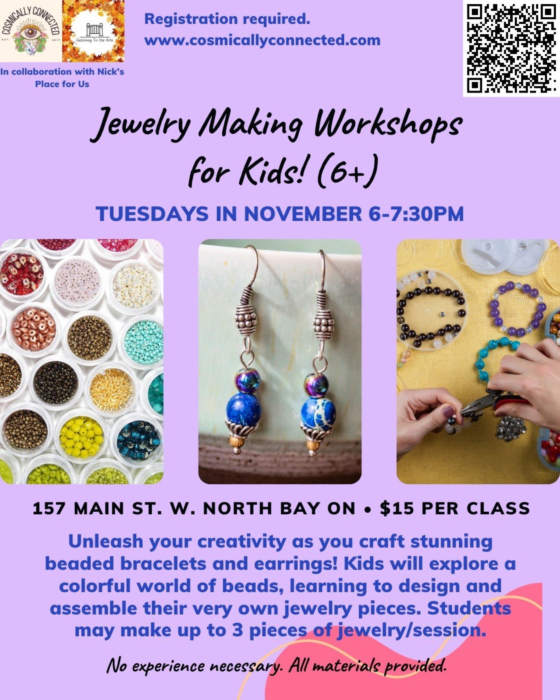 Jewelry Making for Kids!, Gateway to The Arts, North Bay