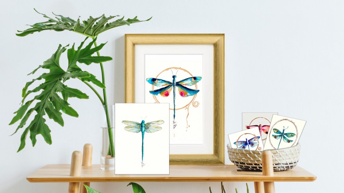 FULL Watercolour Dragonfly Painting St Alban's Church, The