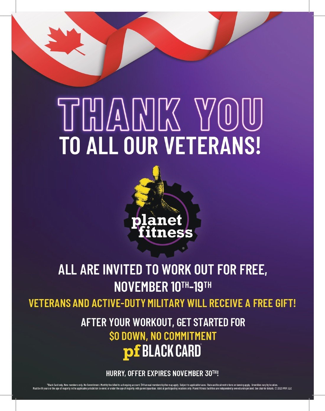 Free Week with Fitness to Honour Remembrance Day, Fitness