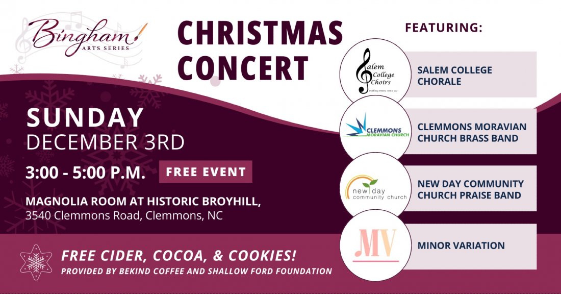 FREE Christmas Concert at Historic Broyhill in Clemmons, Historic