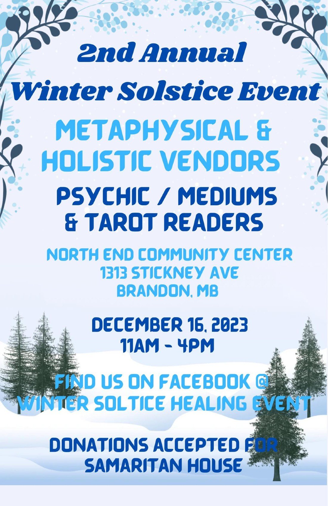 2nd Annual Winter Solstice Event, North End Community Centre, Stickney