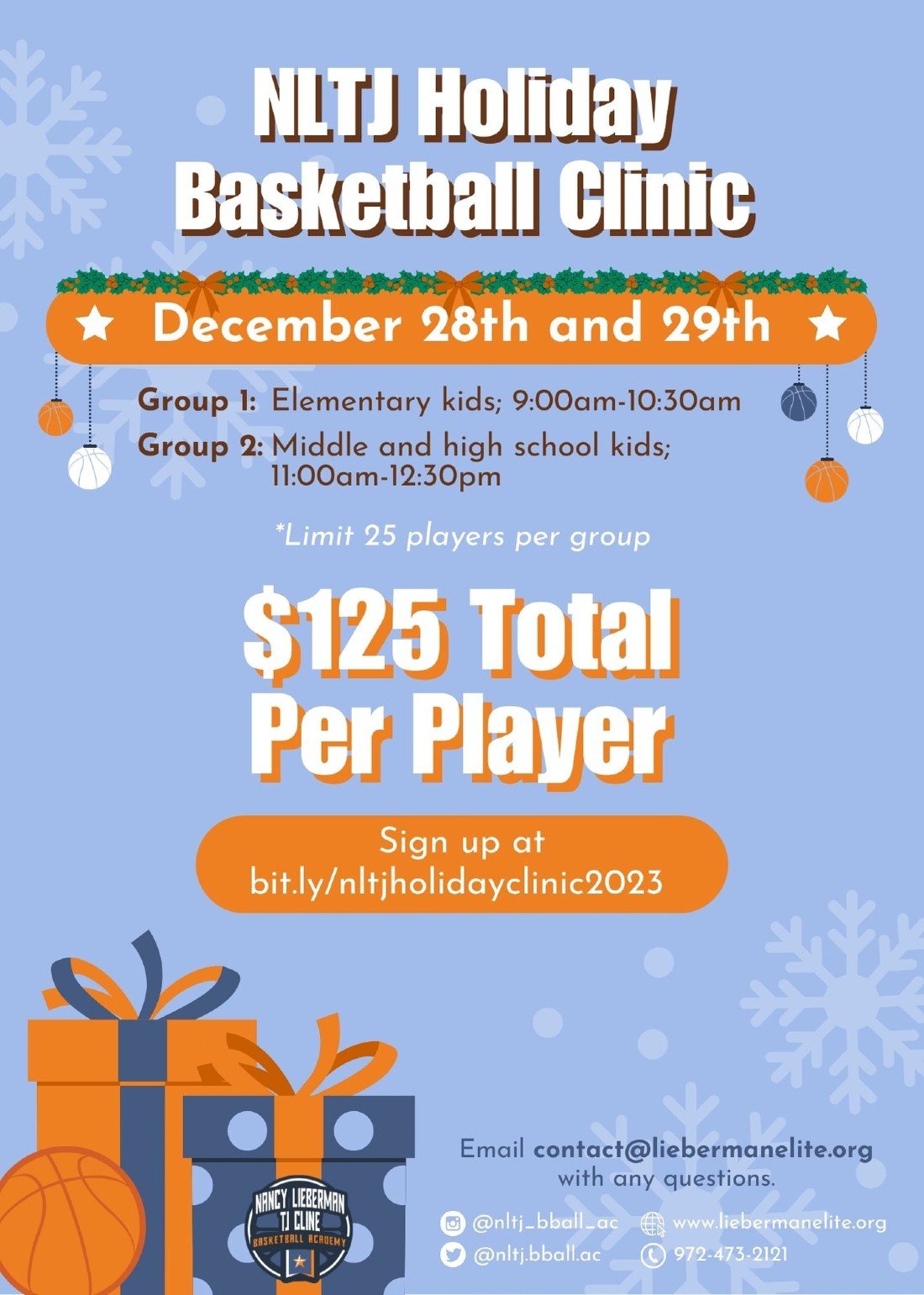 NLTJ Holiday Basketball Camp, NLTJ Basketball Academy, Prosper, 28