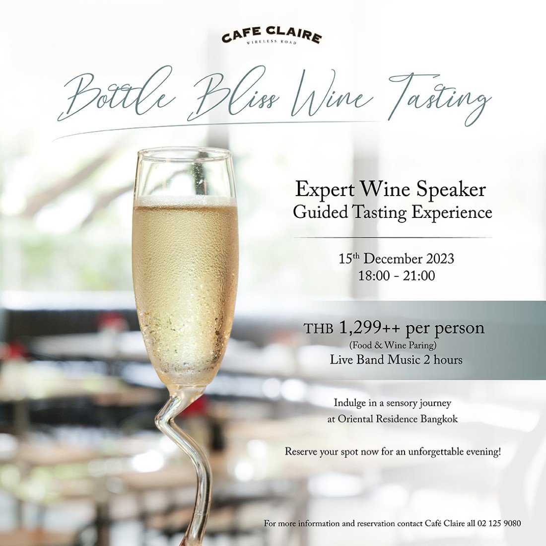 Bottled Bliss Wine Tasting, Café Claire, Bangkok, 15 December 2023