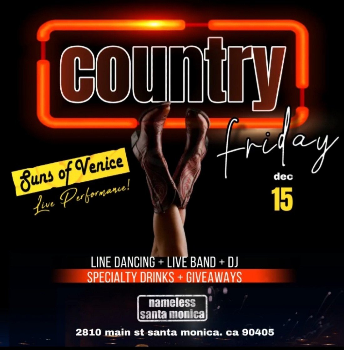 Country Music Bash Fridays! No Cover! Tickets, Nameless Santa Monica