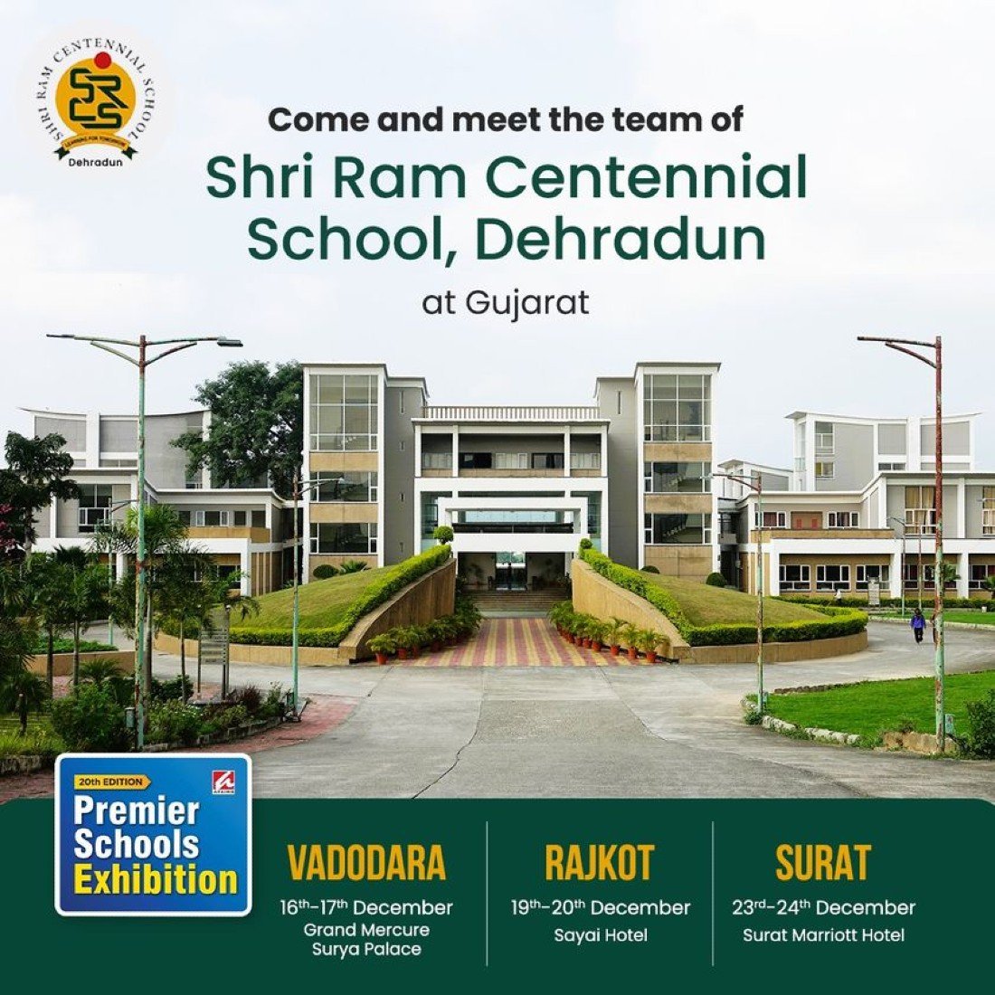 Premier Schools Exhibition in Vadodara, Rajkot, and Surat Shri Ram
