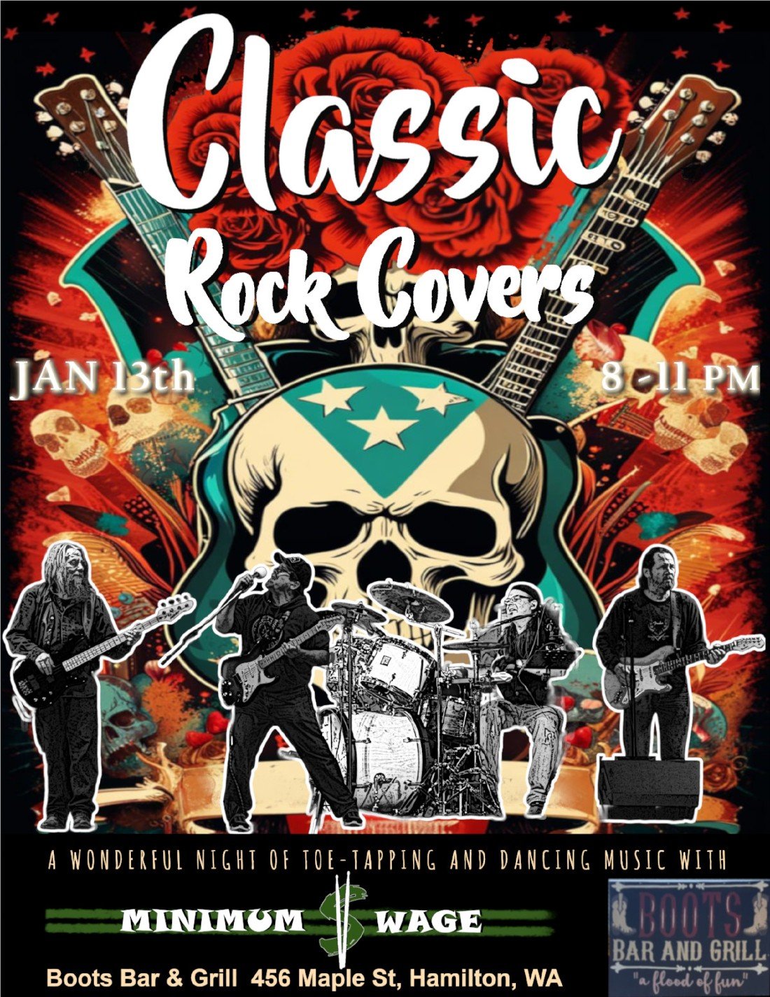 Minimum Wage Band Boots Bar & Grill Tickets, Boots Bar And Grill, Hamilton, January 13 2024
