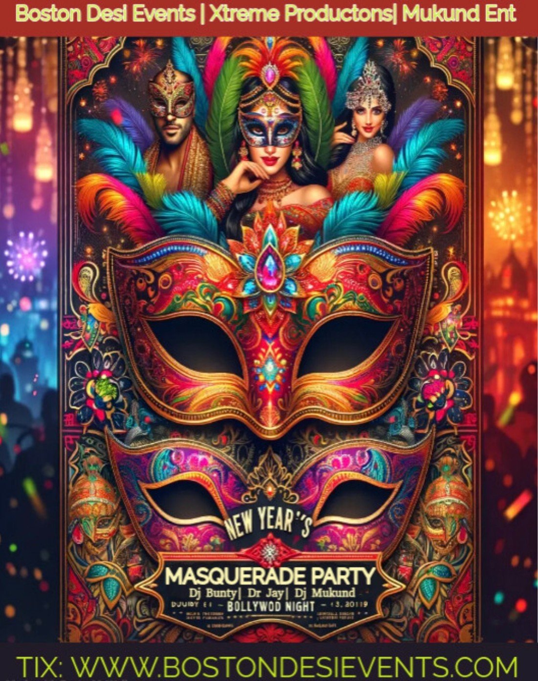 The Biggest Bollywood Bhangra NYE Masquerade Bash 2024 Oceanside