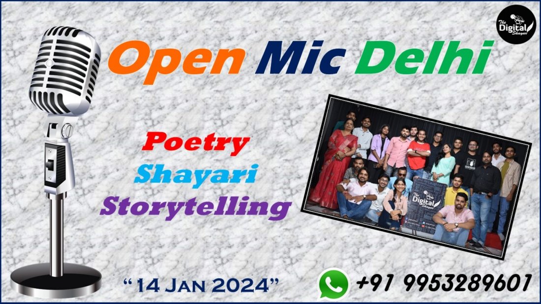 Open Mic Poetry in Delhi 14th January 2024, Unmukt Studio, New Delhi