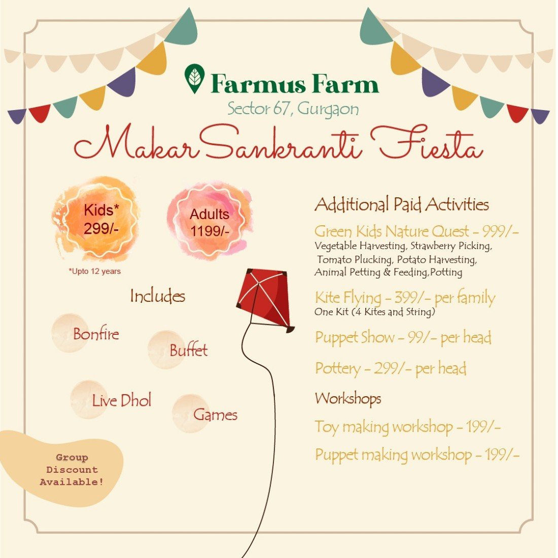 Makar Sankranti Kite Flying Farmus Community Farms , Farmus