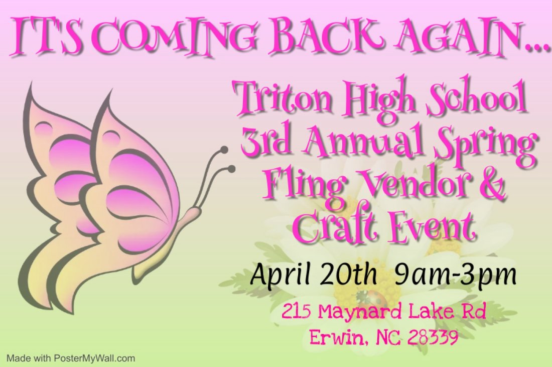 3rd Annual Spring Fling Vendor & Craft Fair, Triton High School, Erwin