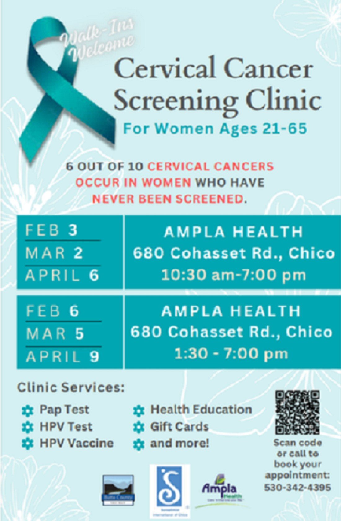 Free and Low Cost Cervical Cancer Screenings!, Ampla Health Chico