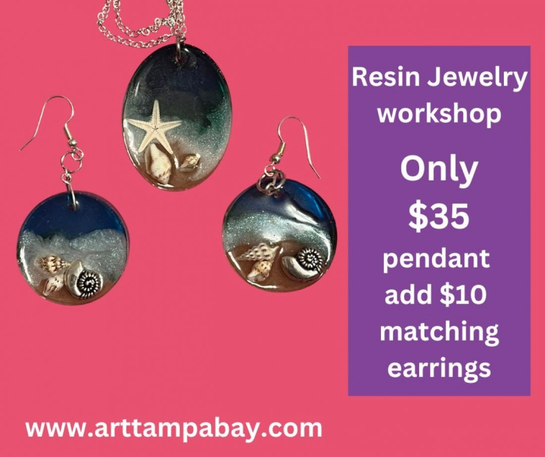 Resin Jewelry Art Tampa Bay, Clearwater, February 17 2024