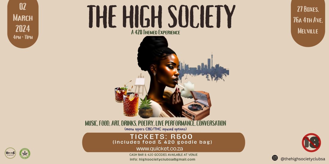 The High Society, 27 Boxes, Randburg, 2 March 2024 AllEvents.in