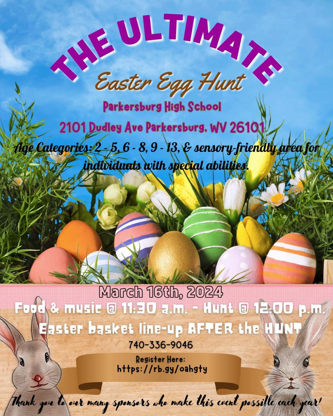 Ultimate Easter Egg Hunt Tickets, Parkersburg High School, March 16