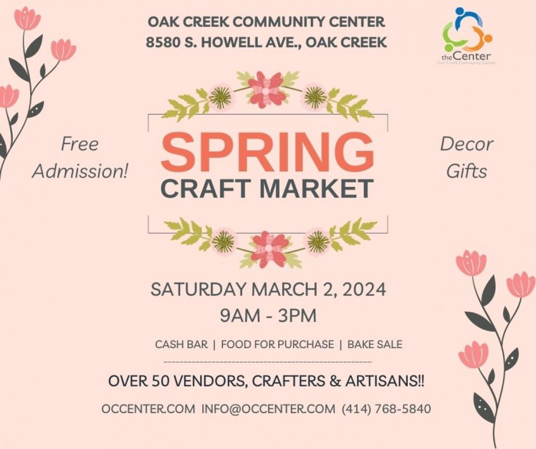 Spring Craft Market Tickets, Oak Creek Community Center, March 2 2024 ...