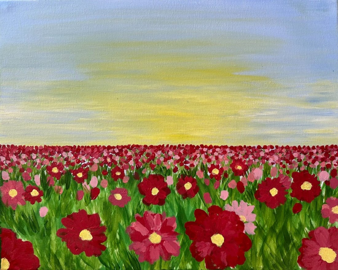 Weekend Paint and Wine Cape Coral Flower Fields, The French Press, Cape Coral, 9 March 2024