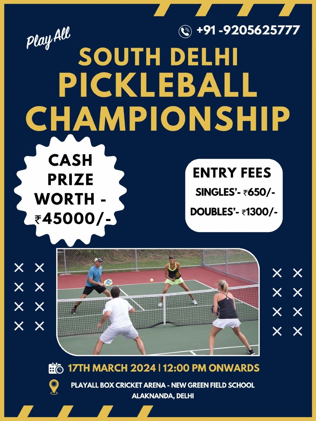 South Delhi Pickleball Championship NGF, PlayAll Box Cricket Arena New Green Field School