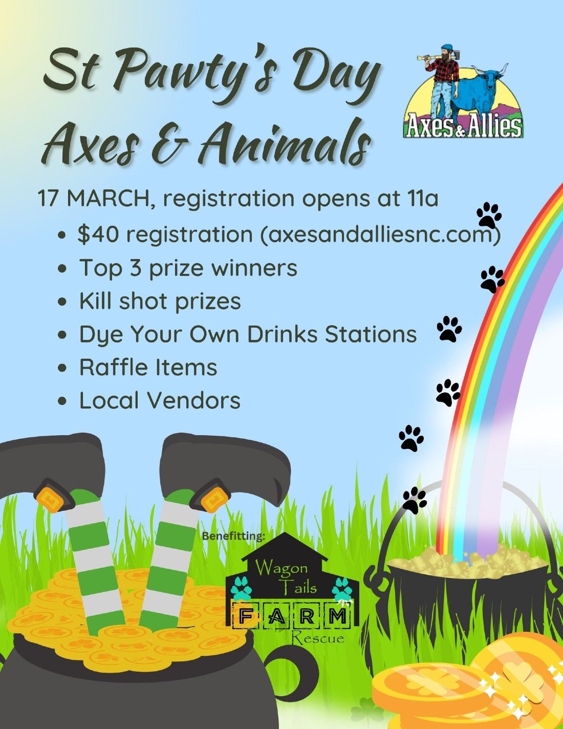 St Pawtys Day Axes & Animals, Axes & Allies, Wilmington, 17 March 2024