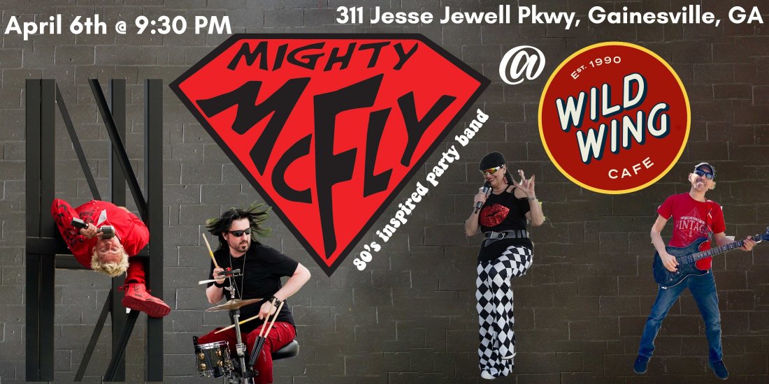 Live Music Mighty McFly "80s Party Band" Wild Wing Cafe Gainesville
