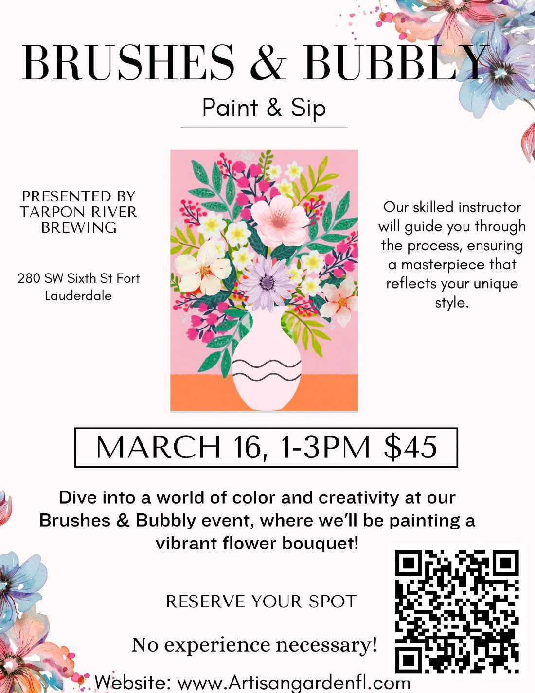 Brushes & Bubbly (paint & sip), Tarpon River Brewing , Fort Lauderdale