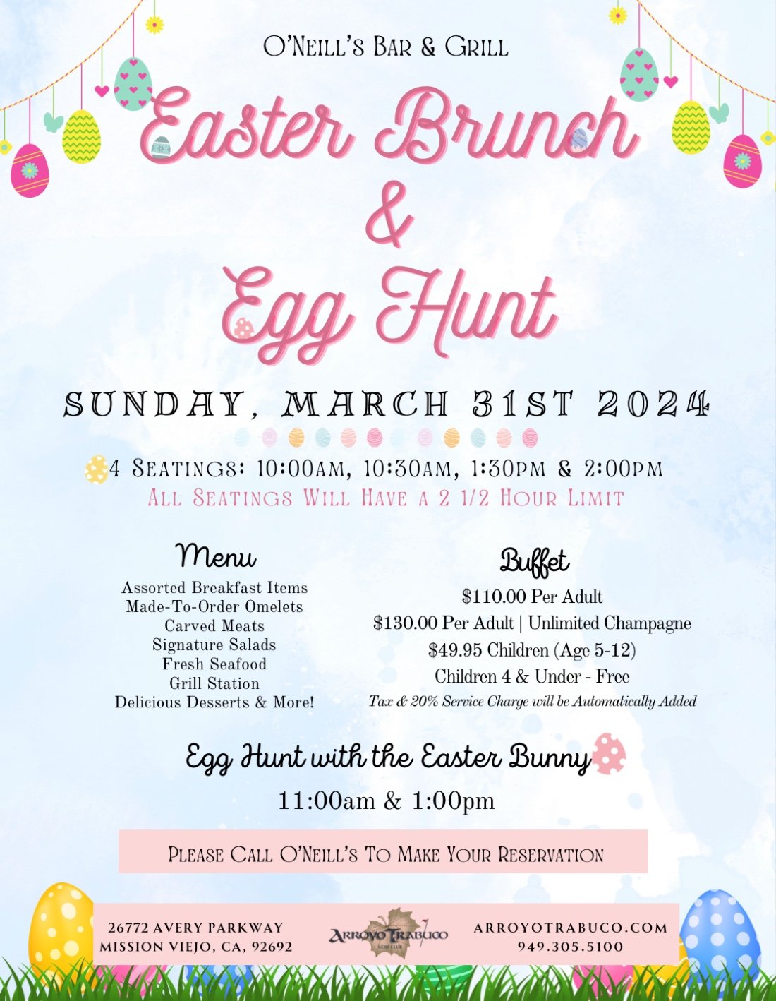 Easter Brunch & Egg Hunt, 26772 Avery Parkway, Mission Viejo, 31 March ...