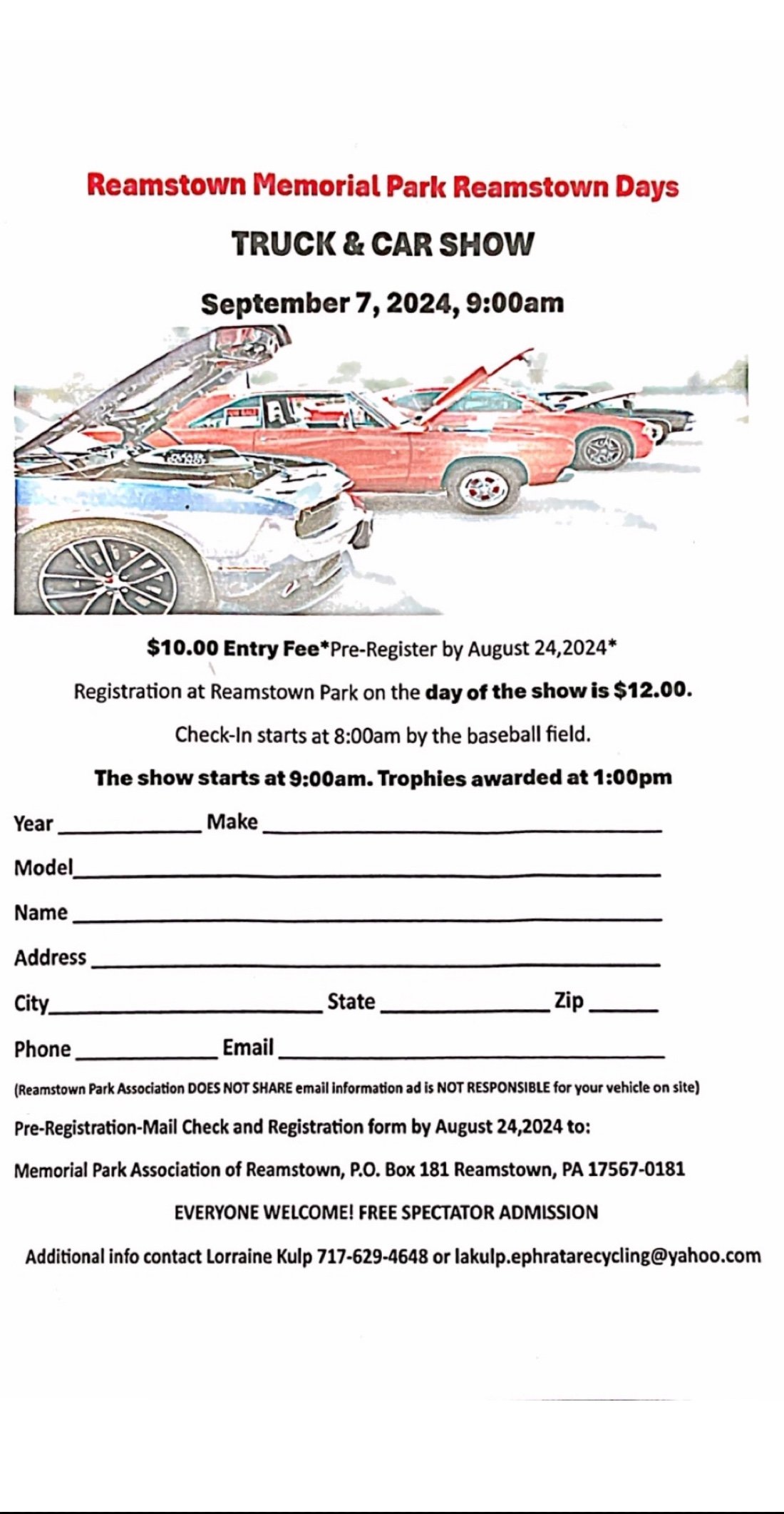 Reamstown Truck & Car Show, Reamstown Memorial Park, 7 September 2024