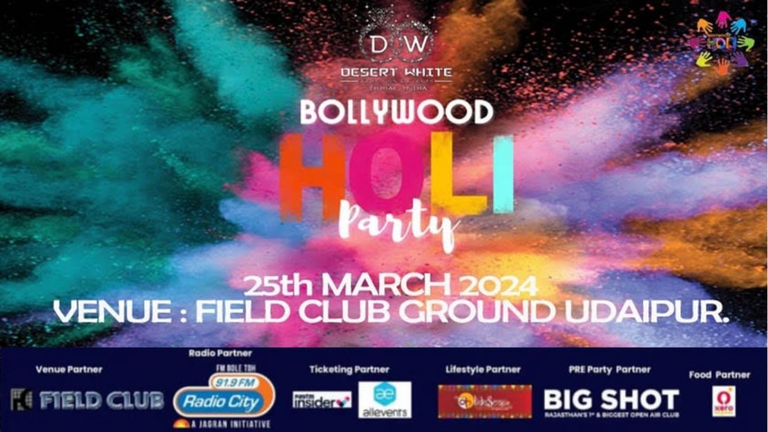 Bollywood Holi Fiesta, Field Club, Sahelion ki bari, Fatehpura Road