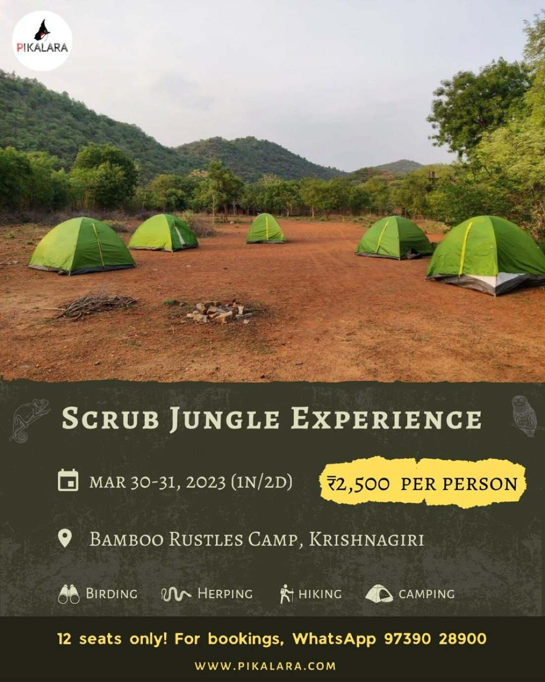 Scrub Jungle Experience, Bamboo Rustles Camp, Road, Konganepalli, Tamil
