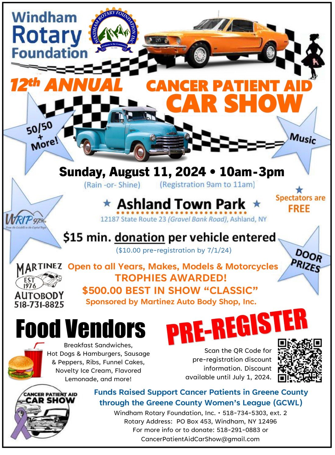 Cancer Patient Aid Car Show, Ashland Town Park, 11 August 2024