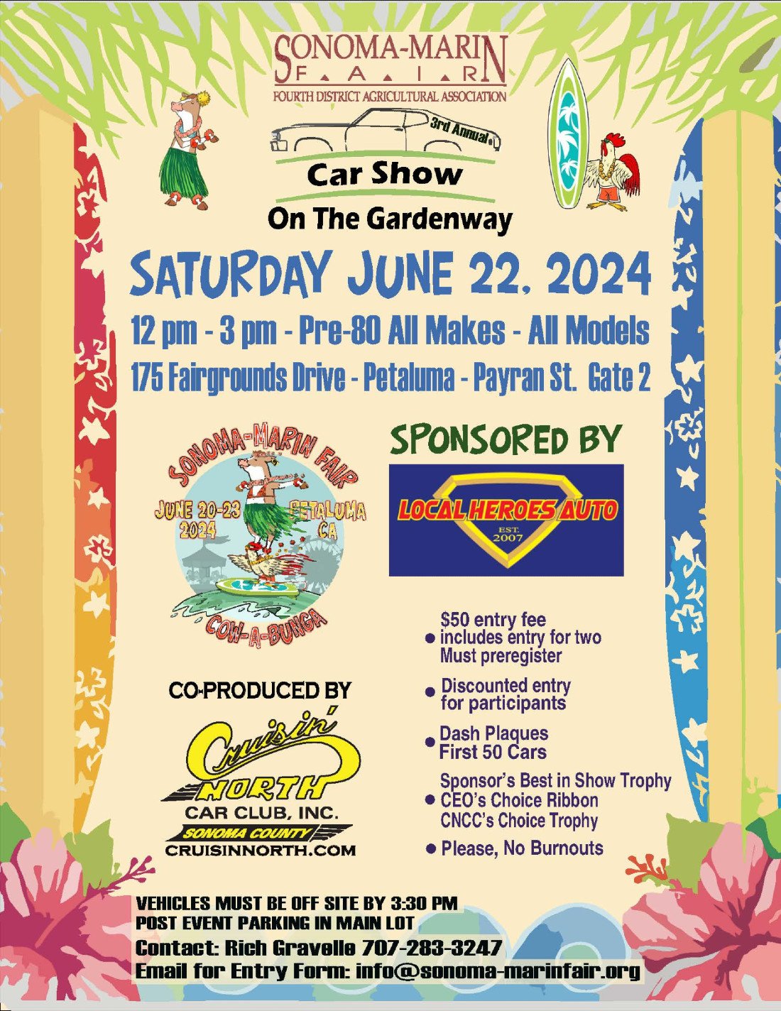 Car Show on the Gardenway, Sponsored by Local Heroes Auto, SonomaMarin Fairgrounds & Event