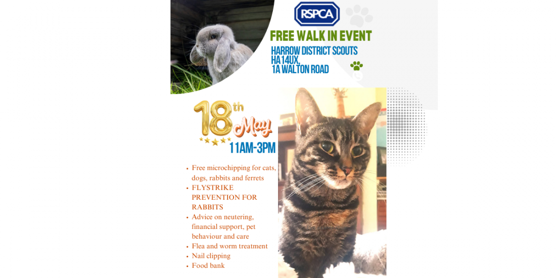Free Microchipping event, Harrow Scouts District Activity Centre (DAC