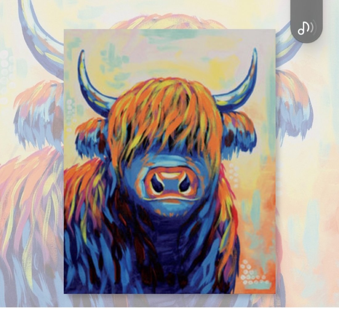 Colourful Highland Cow Painting Party At The Farm