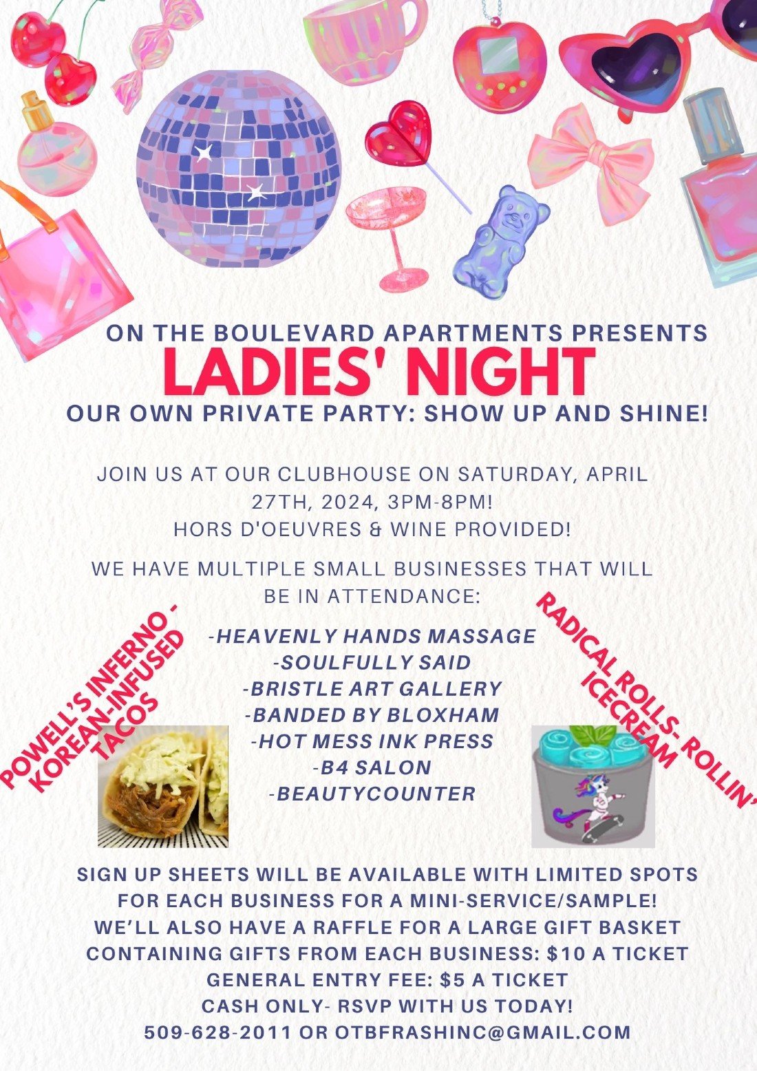 Ladies Night Our own private party Show up and shine!, On the