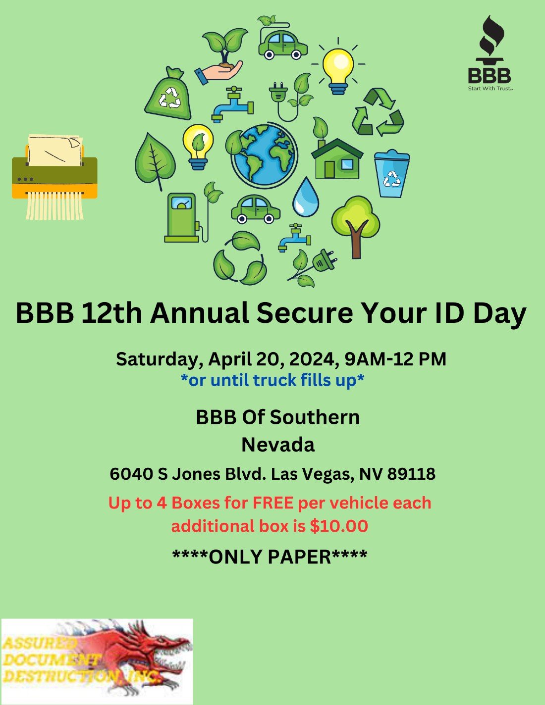 Secure Your ID/ BBB of Southern Nevada Shred Day Event Tickets, Better