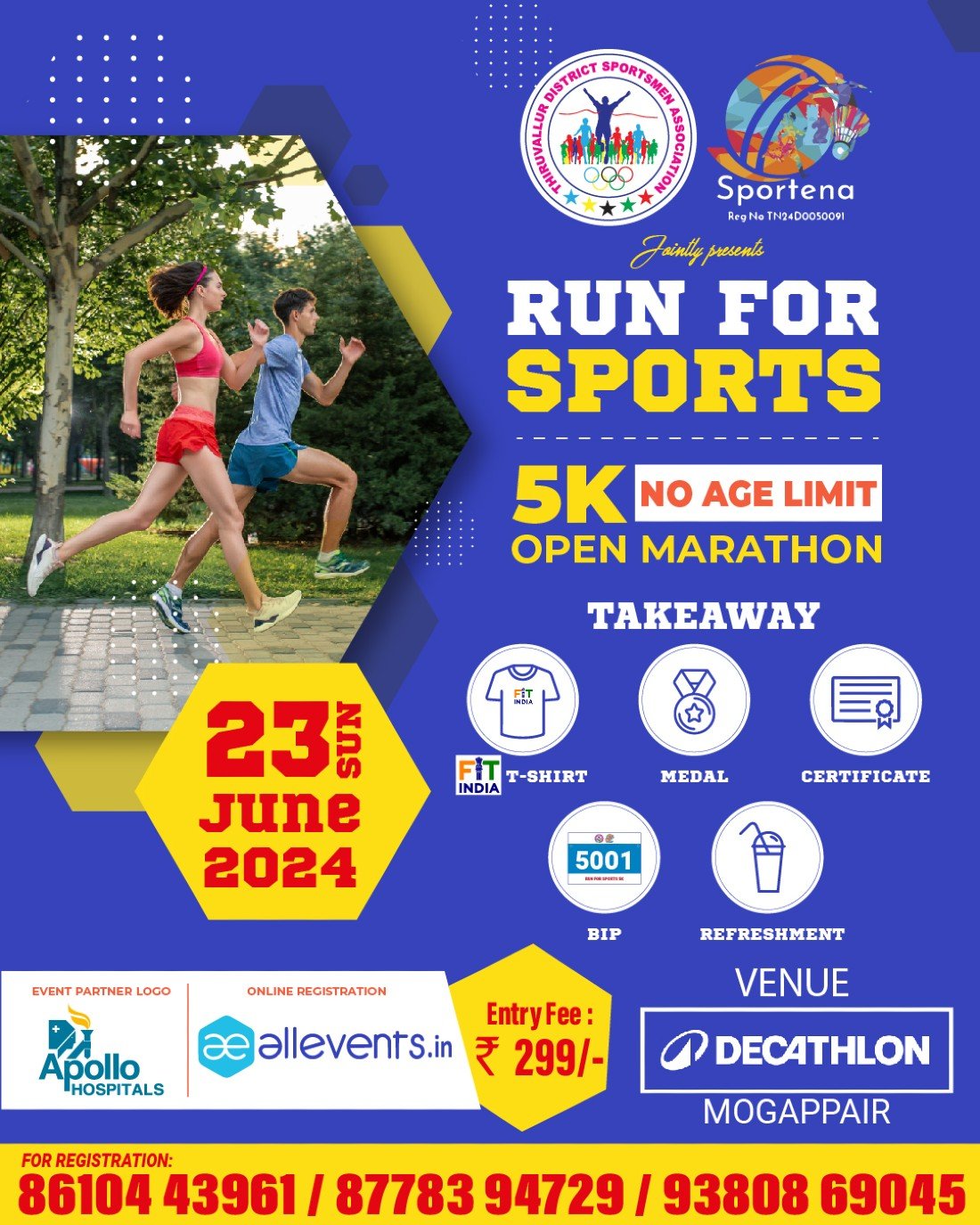 5K RUN FOR SPORTS - OPEN MARATHON, Decathlon Sports India, Nolambur